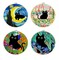 4 Pack Stamped Cross Stitch Kits with Frame - Black Cat Flower Starry Sky Moon Embroidery Kits for Beginners Adults,11 CT Patterns Dimensions Counted Cross Stitch Kits Arts Craft Kits 7.8 x 7.8 inch
